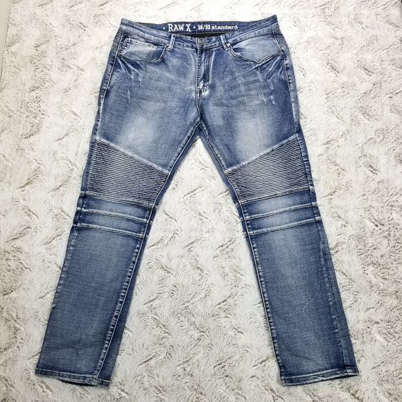 Raw X Jeans Mens 38×32 Blue Standard Wear Vintage Inspired Dark Wash Denim